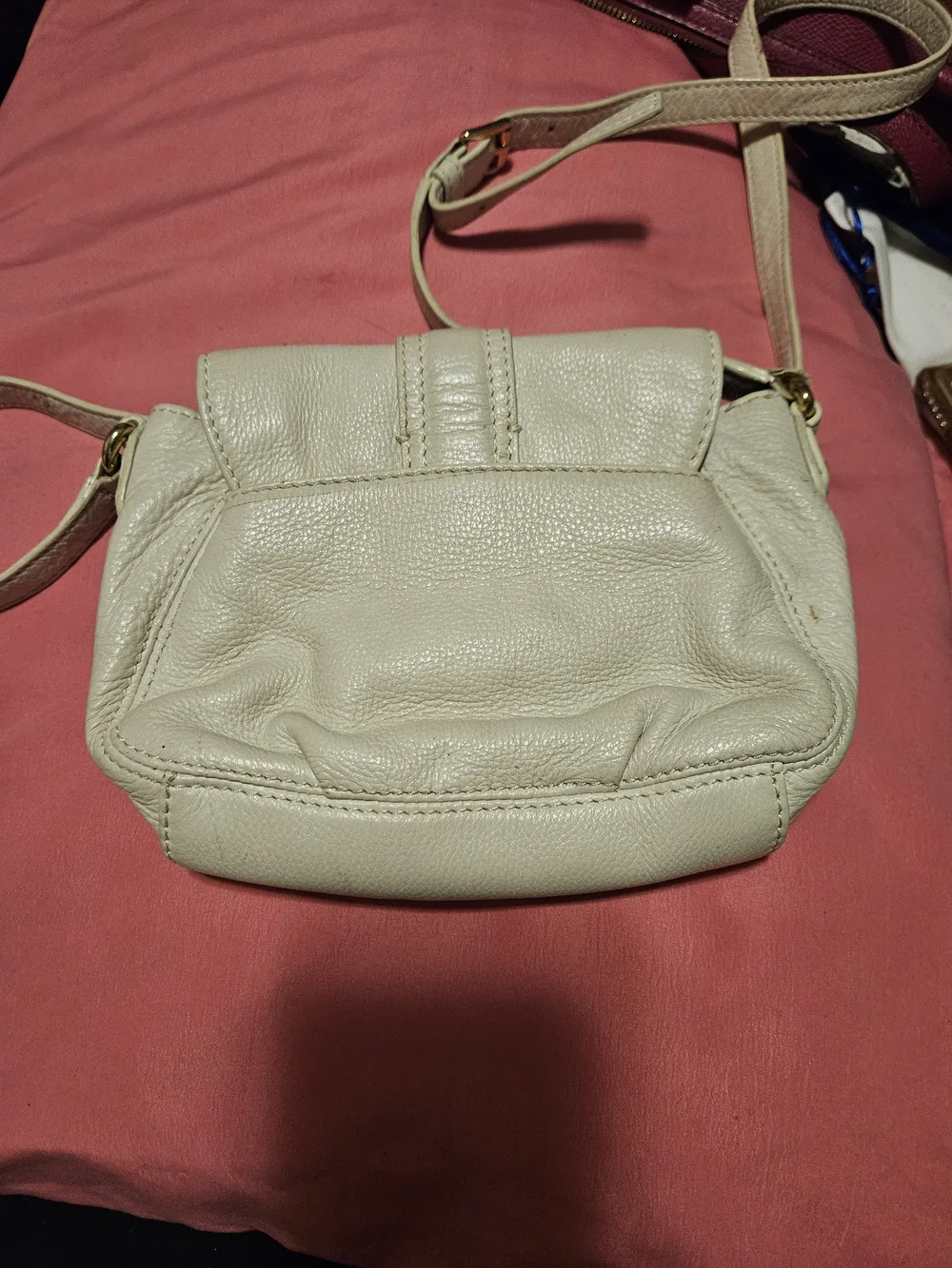 Michael Kors Ivory Leather Crossbody Bag with Gold Hardware - Picture 8 of 8